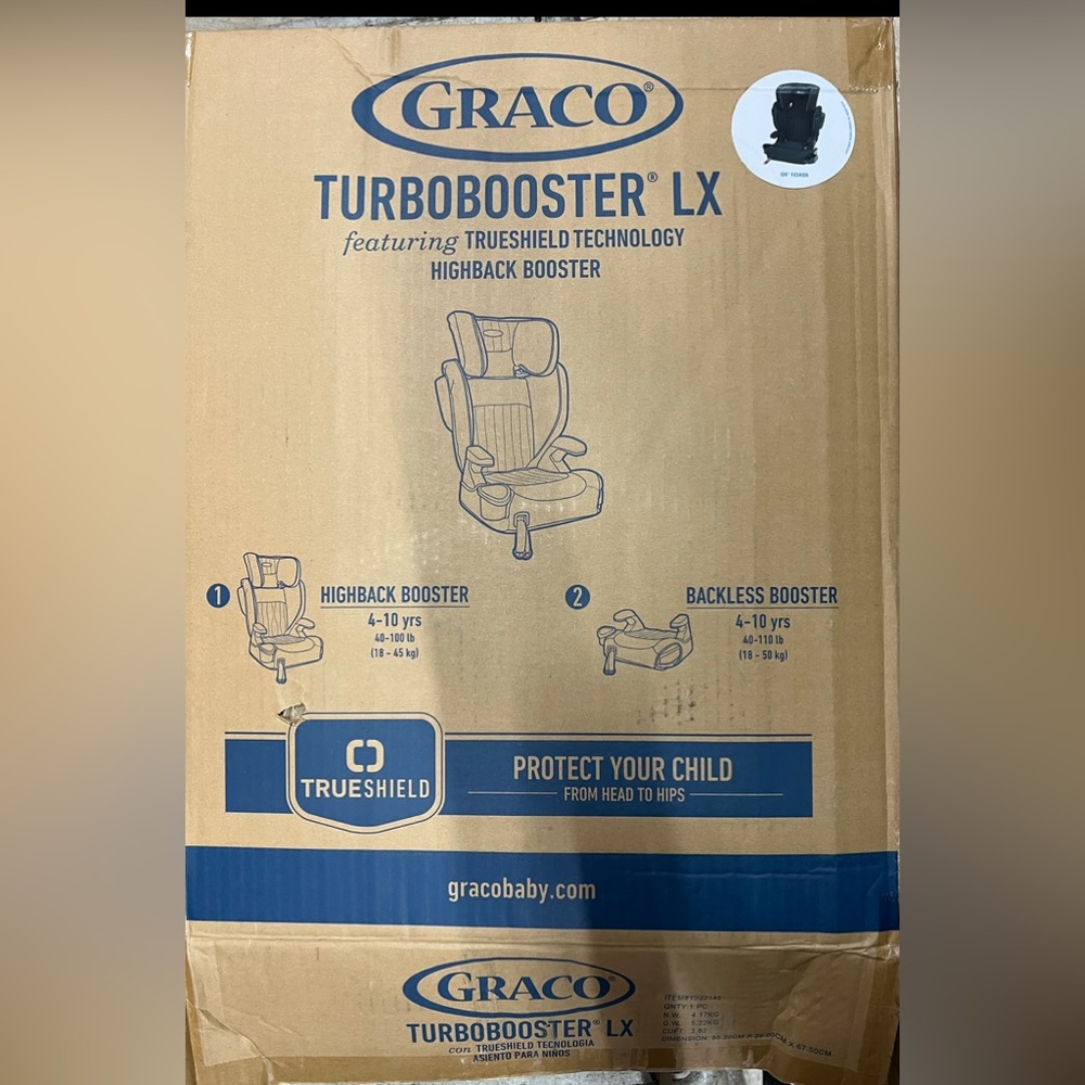 New Black Graco Turbobooster LX Highback Booster